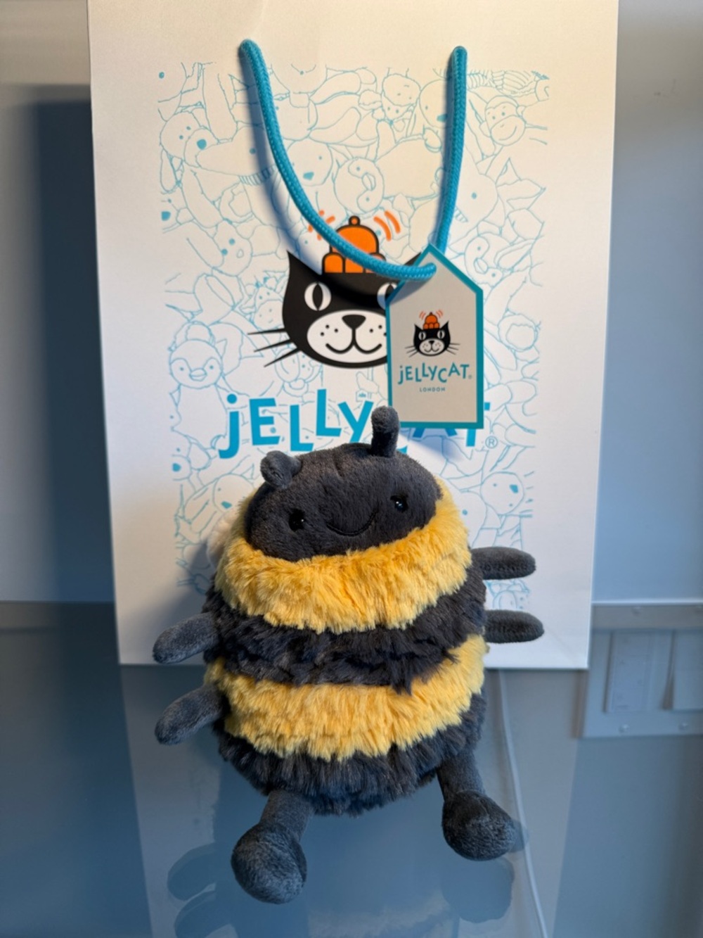 Jellycat Black & Yellow Striped Bumble Bee Plush